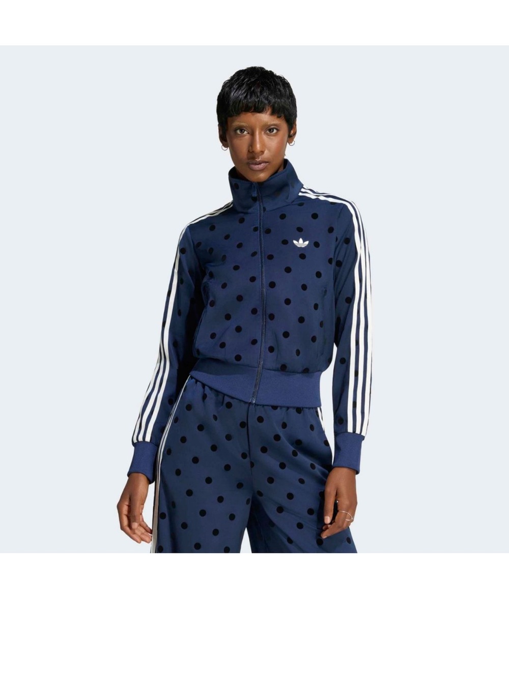 NWT ADIDAS Navy Polka Dot Track Jacket & Wide Leg Pants - Picture 7 of 11